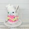Set of 2 Furry Bunny Bottoms in Cake - 9.5" Styrofoam - White & Pastel Easter Decor - Foam Easter Wreath Attachments - MT26007